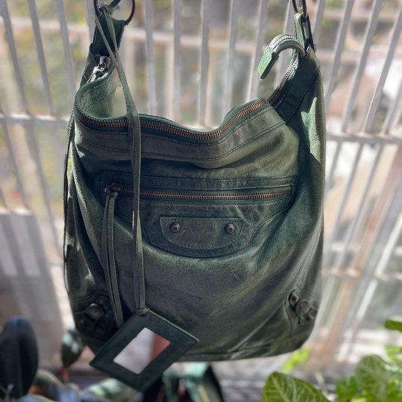 Balenciaga - The Day Shoulder Bag Forest Green - Picture 1 of 8